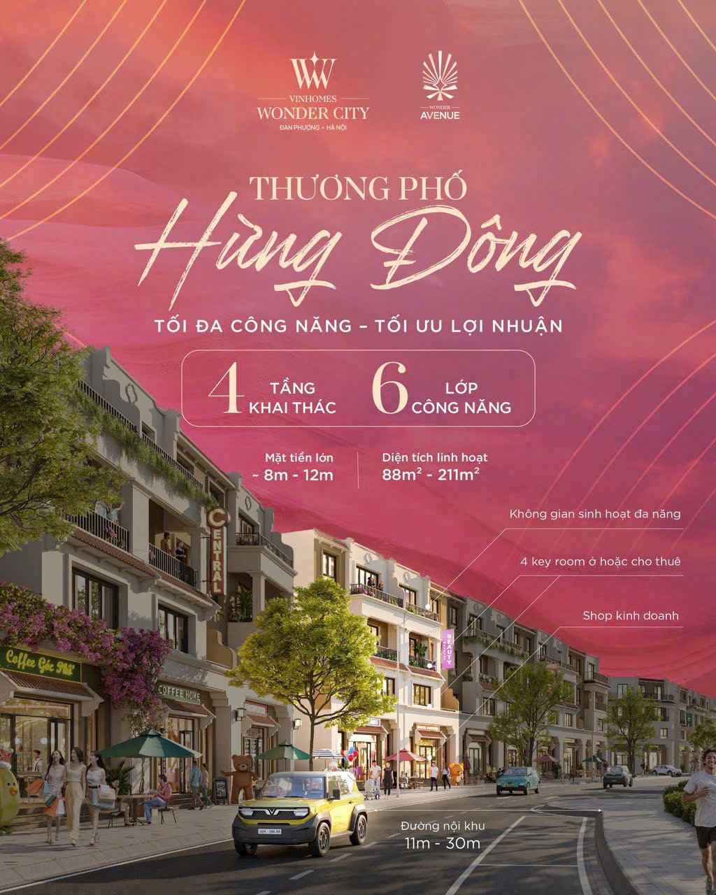 Liền kề, Shophouse phân khu Hừng Đông Vinhomes Wonder City - Đan Phượng giá Chủ Đầu Tư